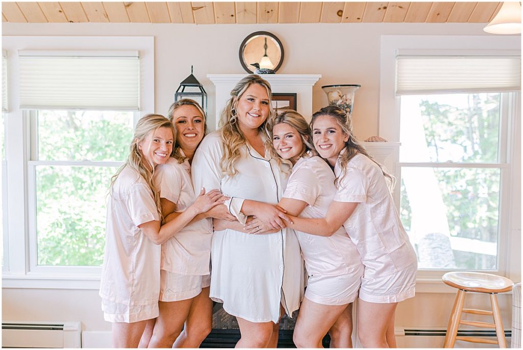 Bride Getting Ready With Bridesmaids