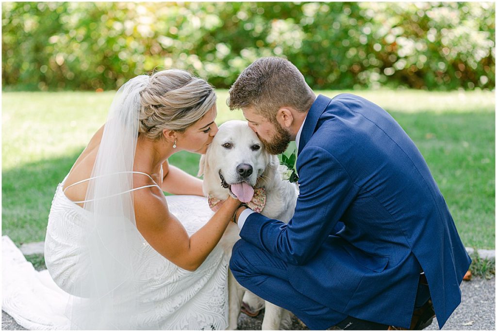 Bride and Groom with pet