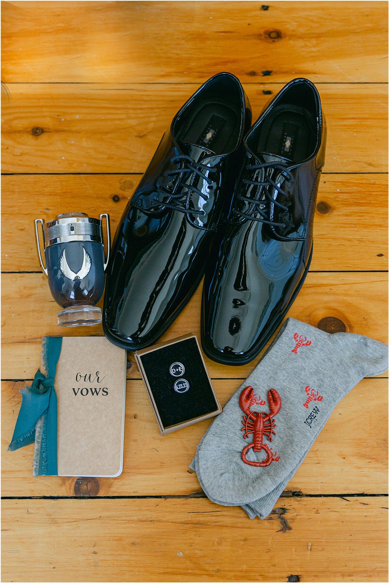 Groom wedding day details for Maine Coastal Wedding