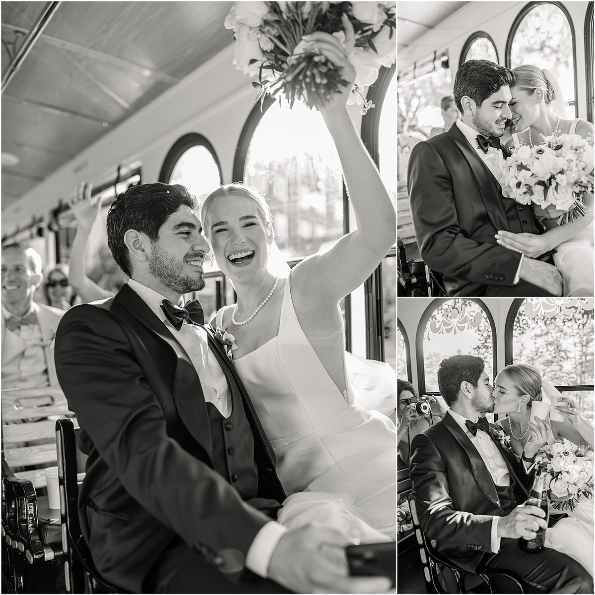 Bride and groom share moments together with laughs, smiles and kisses for Rachel Campbell Photography