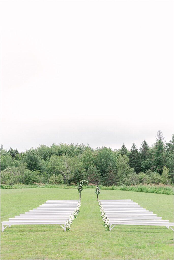 Gorgeous reception setup for Owls Head, ME Wedding 
