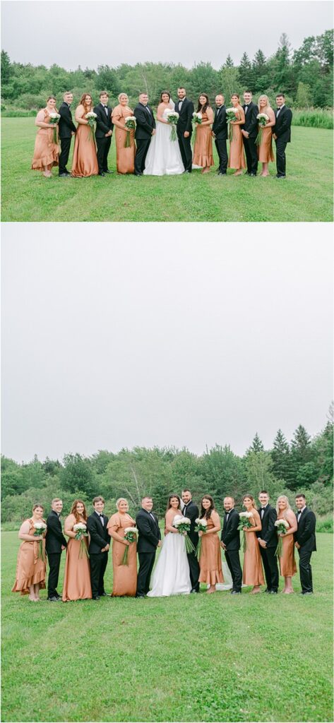 Gorgeous wedding party for Maine Barn Wedding