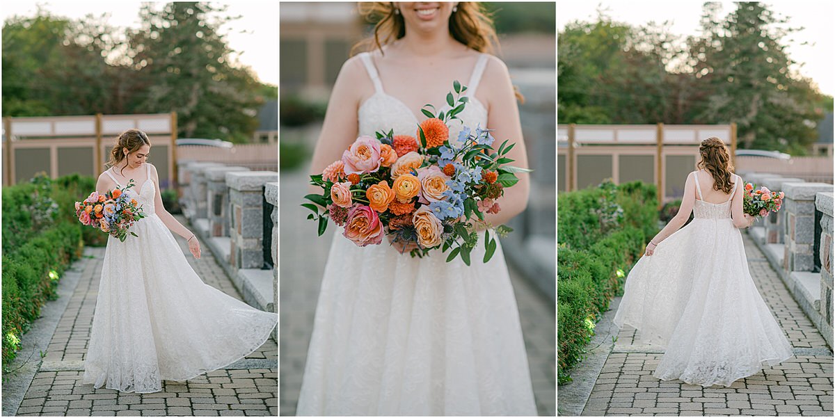 Stunning bridal dress for Maine Fall Wedding