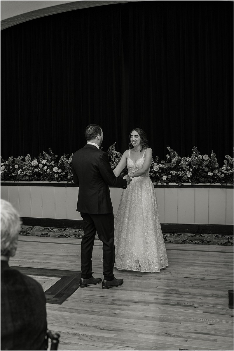 Husband and wife share a dance for Rachel Campbell Photography