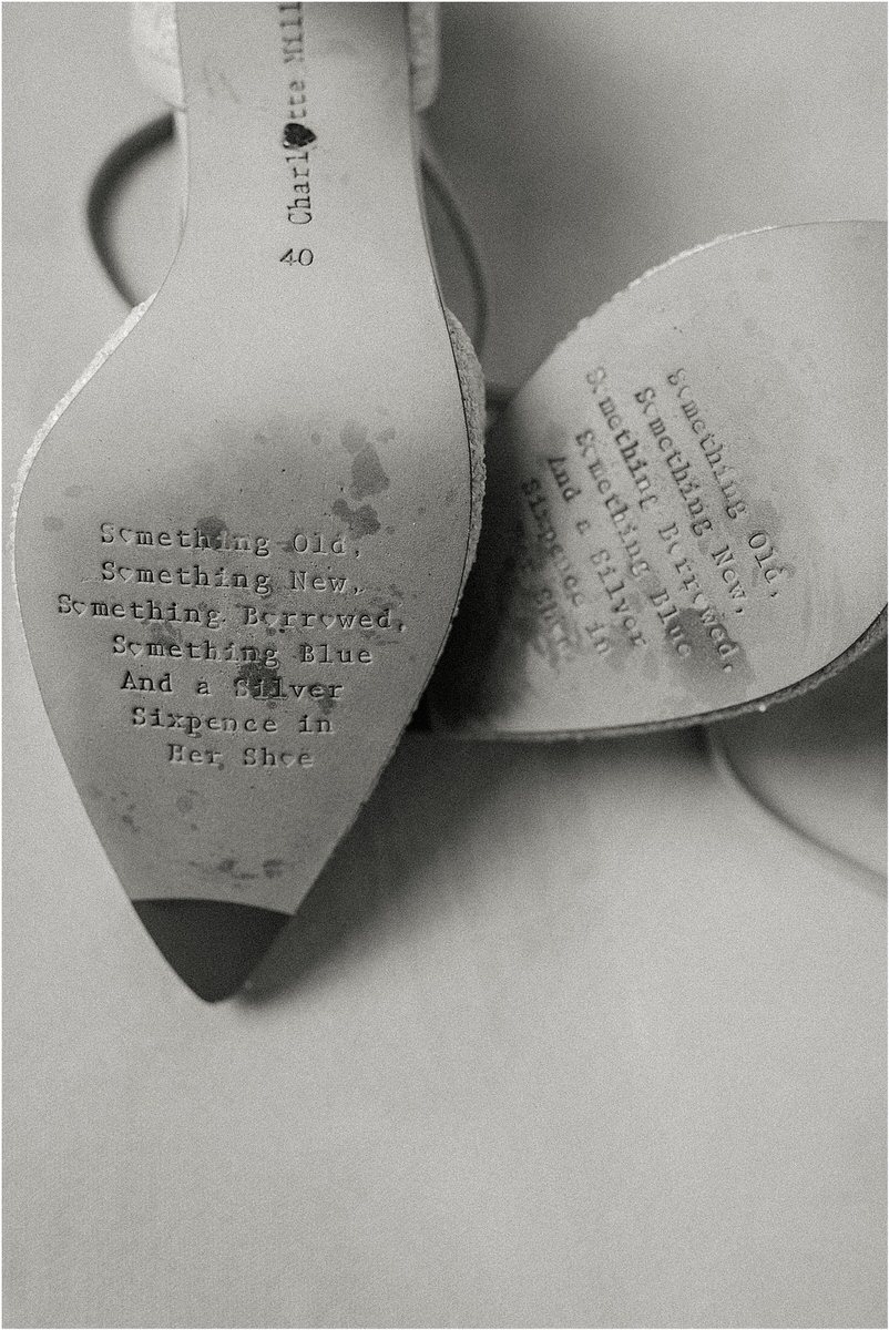 Custom wedding shoes for Beech Ridge Barn