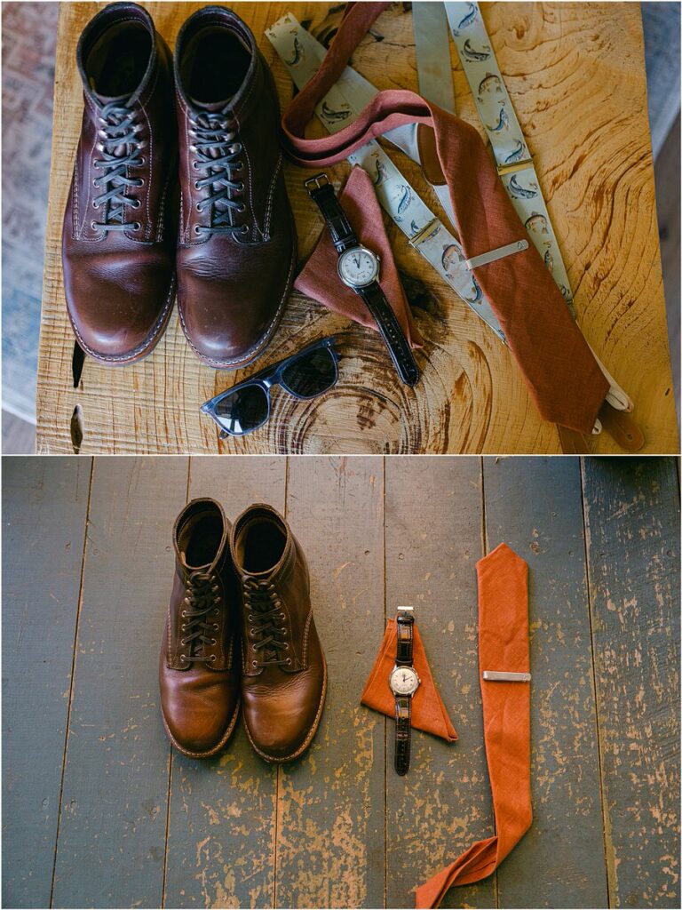 Groom details at Beech Ridge Barn