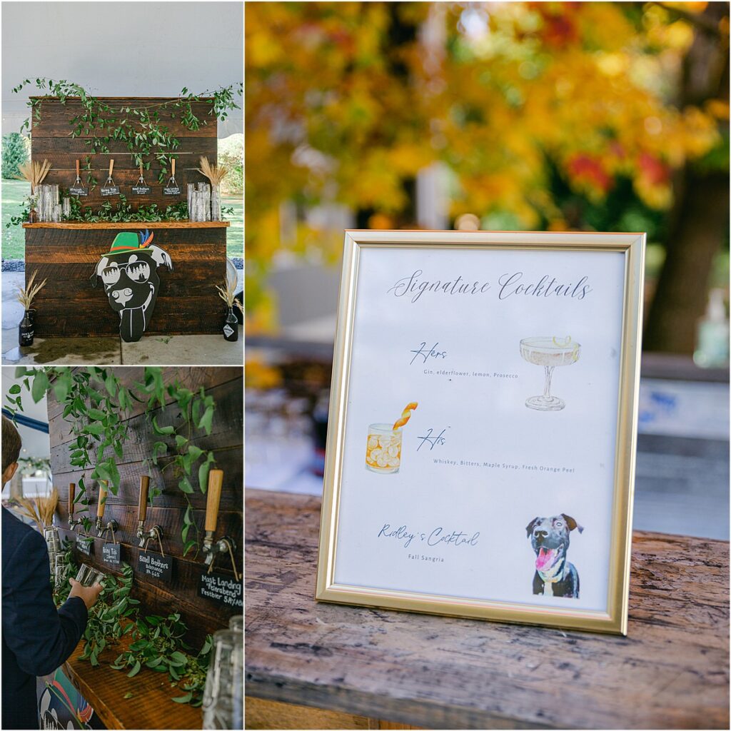 Signature drinks menu for Rachel Campbell Photographyhel Cam