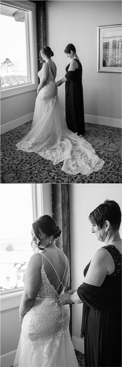 Bride gets ready for wedding at Samoset Resort