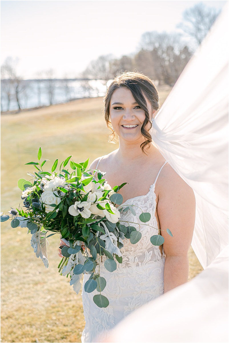 Bride smiles big for wedding at Samoset Resort