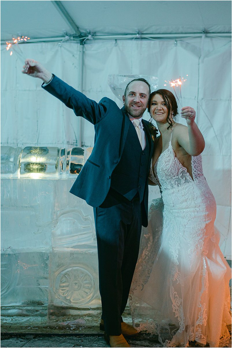 Bride and groom celebrate together by Rachel Campbell Photography