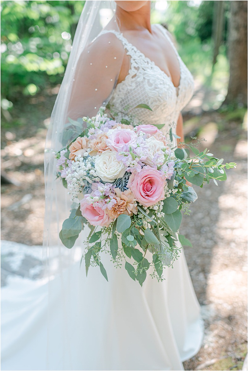 Stunning bridal bouquet at Spruce Point Inn