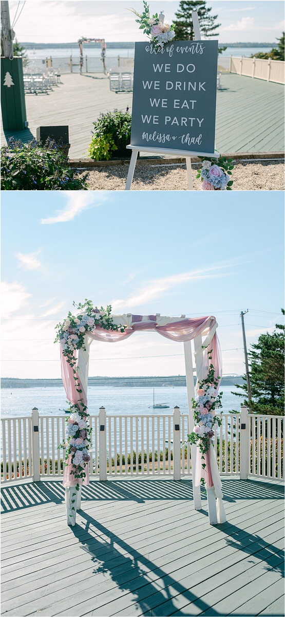 Ceremony decor at Spruce Point Inn
