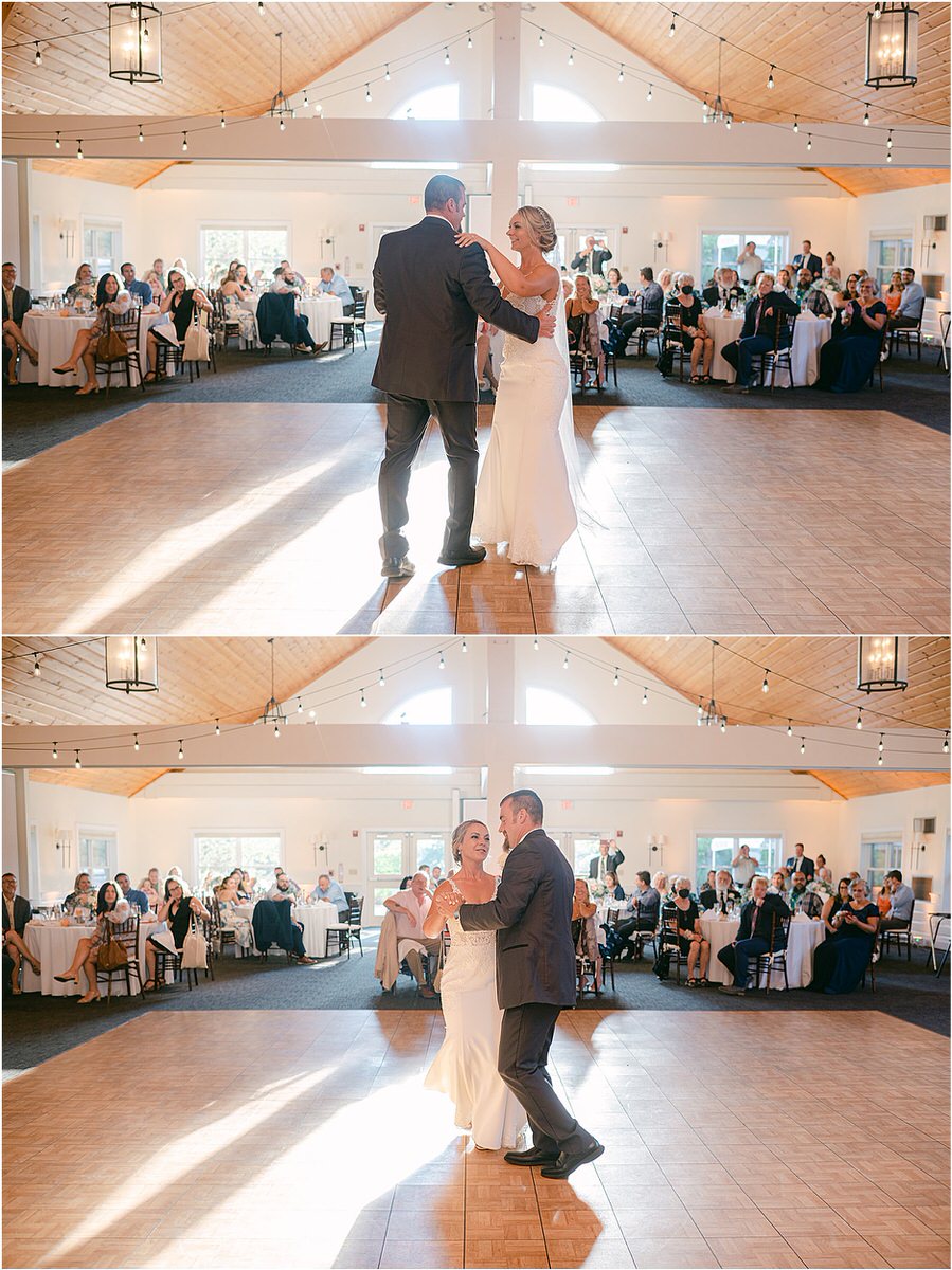 Husband and wife share their first dance for Rachel Campbell Photography
