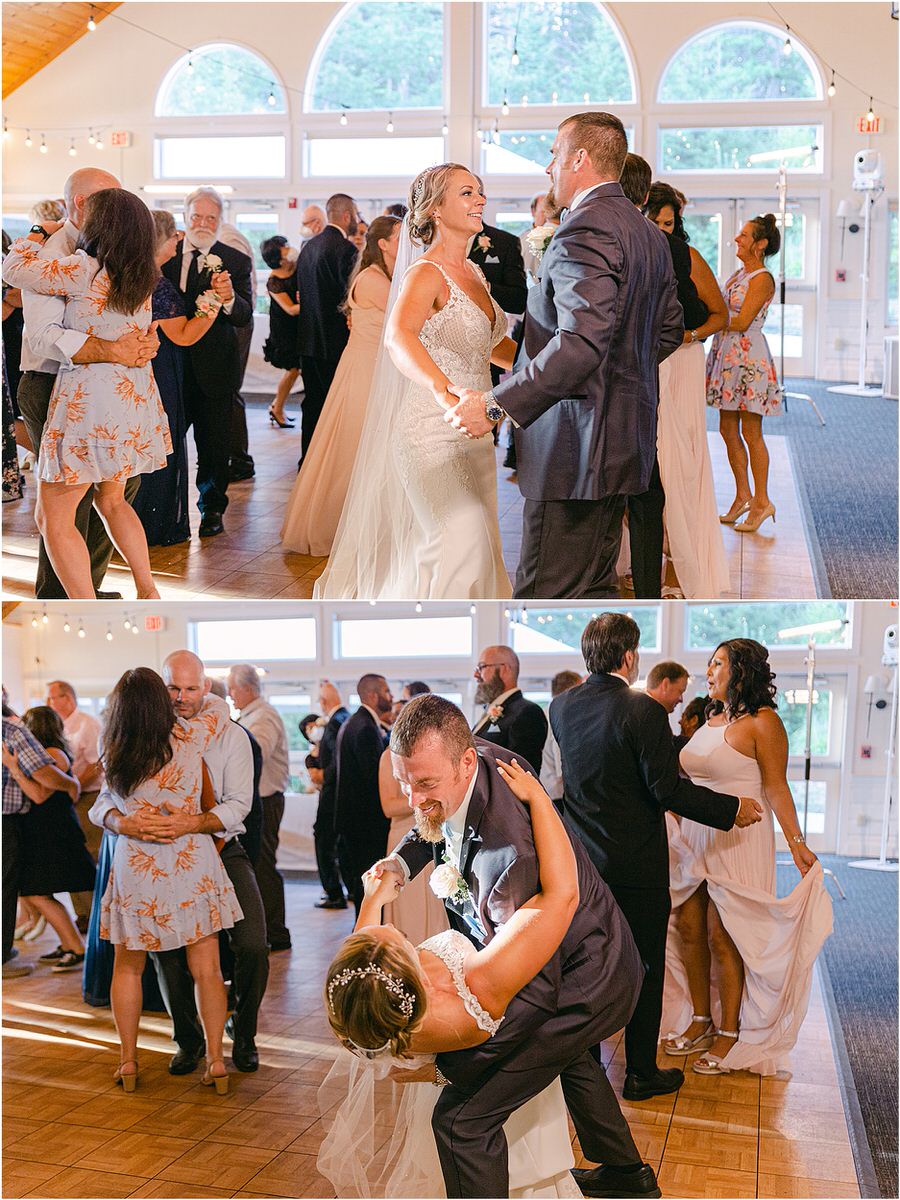 Couple dance with family and friends for Rachel Campbell Photography