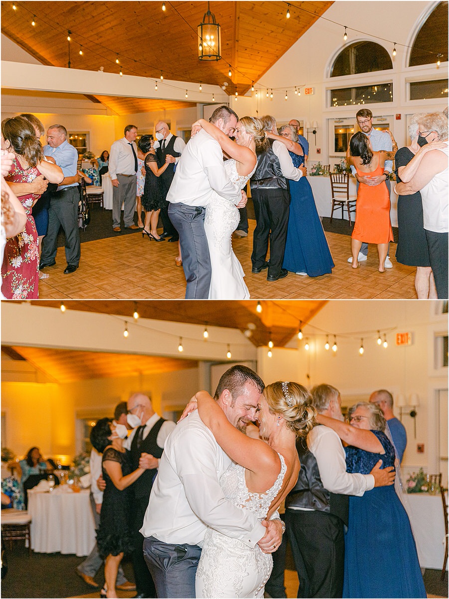 Couple dance amongst family and friends for Rachel Campbell Photography