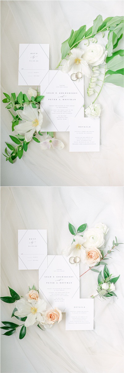 Wedding invitation suite for wedding at The 1812 Farm