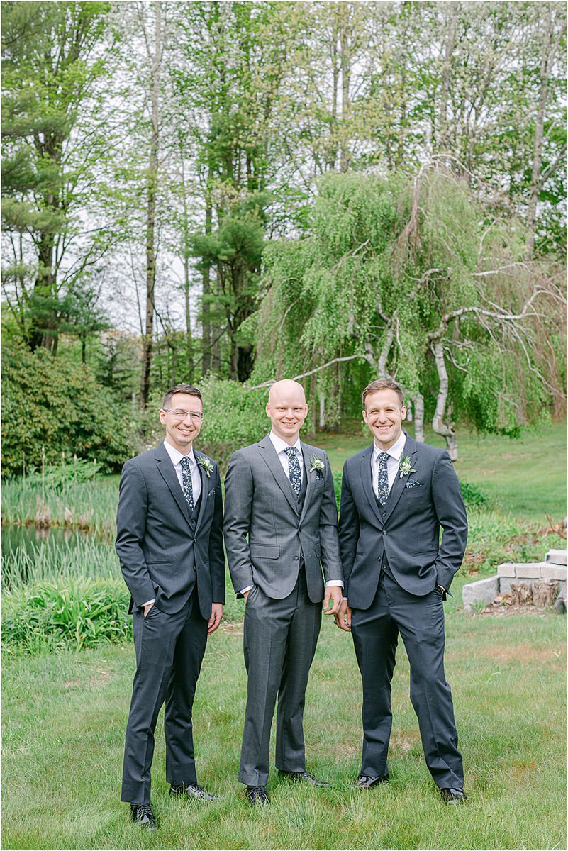 Groom and groomsmen for New England Wedding Photographer