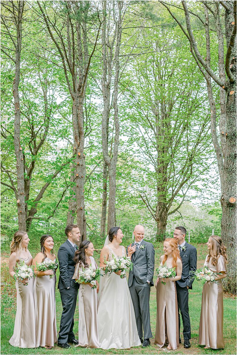 Couple smile together for New England Wedding Photographer