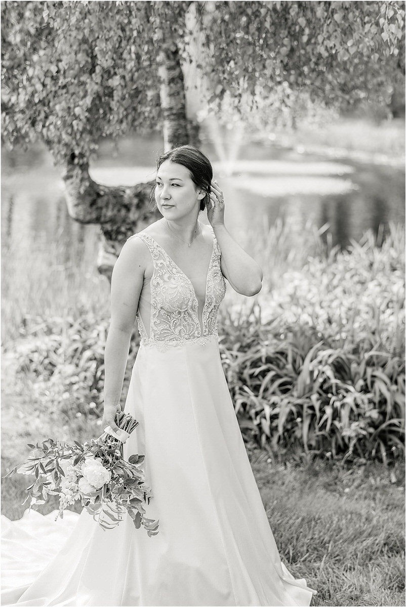 Bride wears beautiful wedding gown for New England Wedding Photographer
