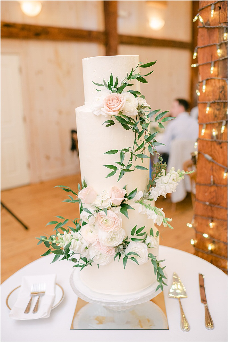 Stunning wedding cake for New England Wedding Photographer