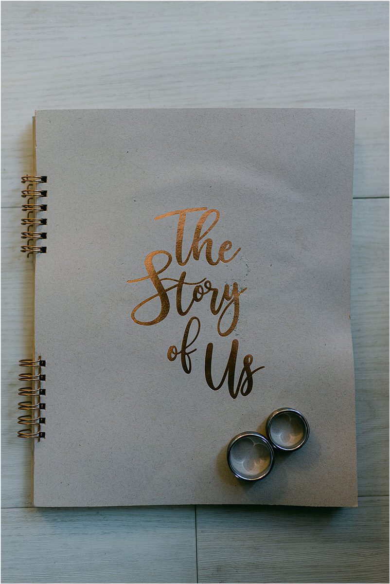 Custom vow book and wedding rings for Rachel Campbell Photography