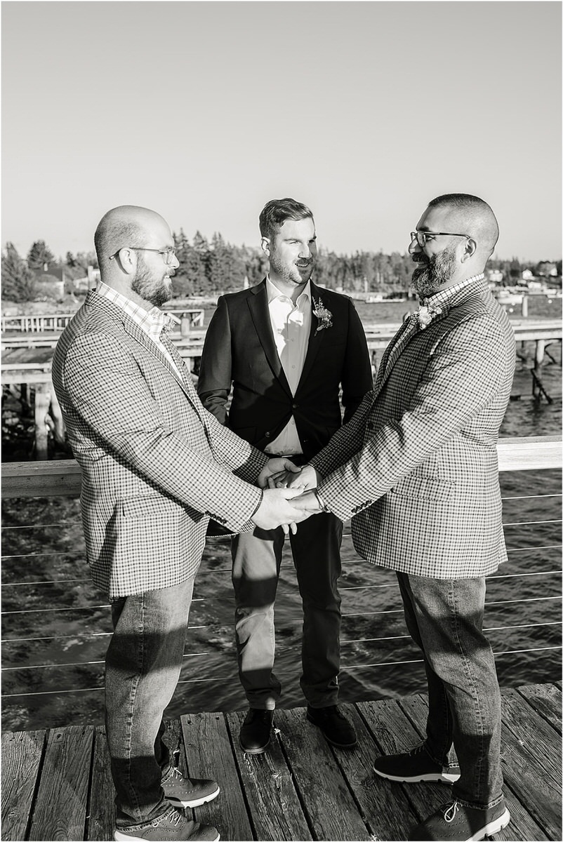 Two men during their elopement ceremony for Rachel Campbell Photography