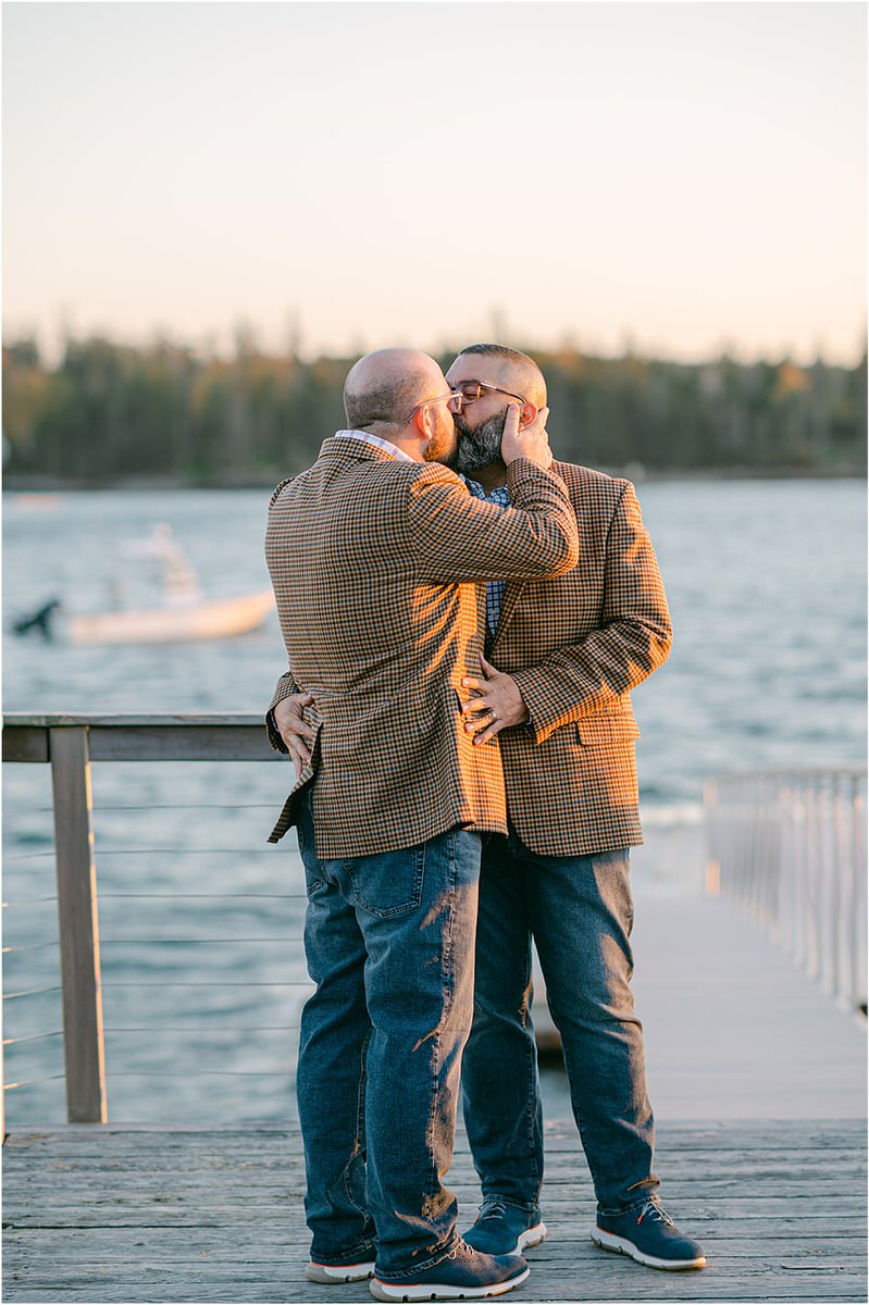 Happy couple during their first kiss for Rachel Campbell Photography