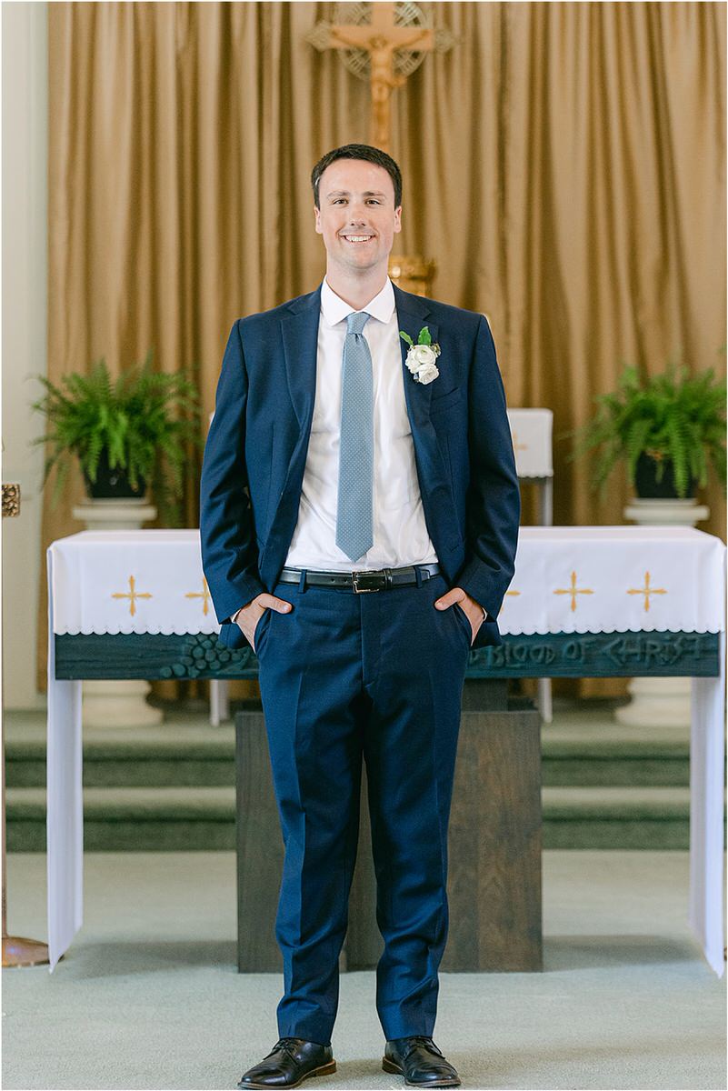 Groom smiles big before celebrations at Portland's Ocean Gateway