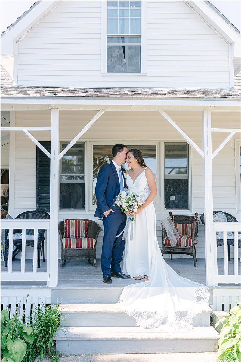 Couple smile at one another t Portland's Ocean Gateway