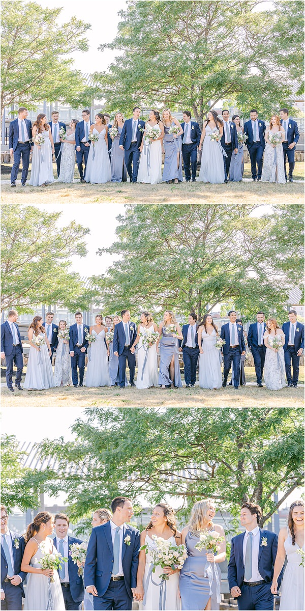 Wedding party celebrate with bride and groom for Rachel Campbell Photography