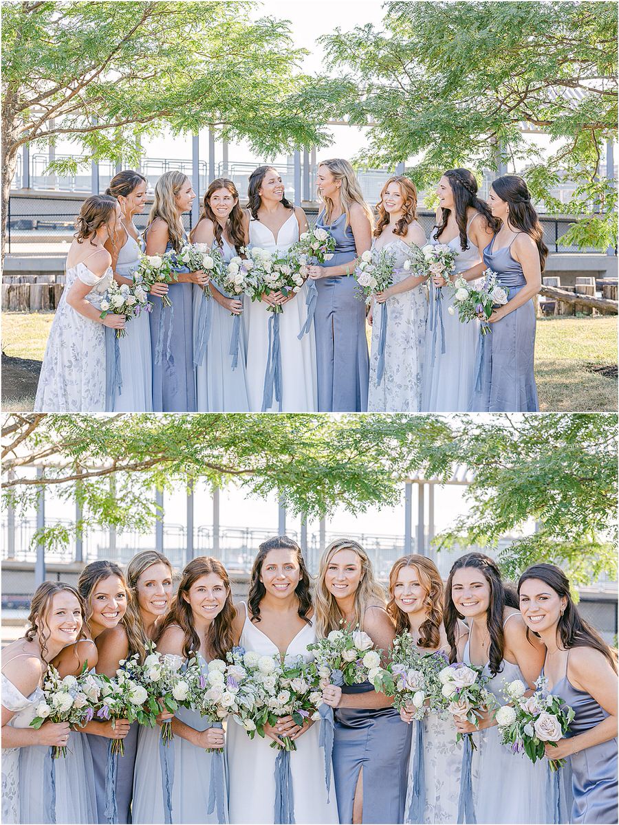 Bridal party celebrates with bride for Rachel Campbell Photography