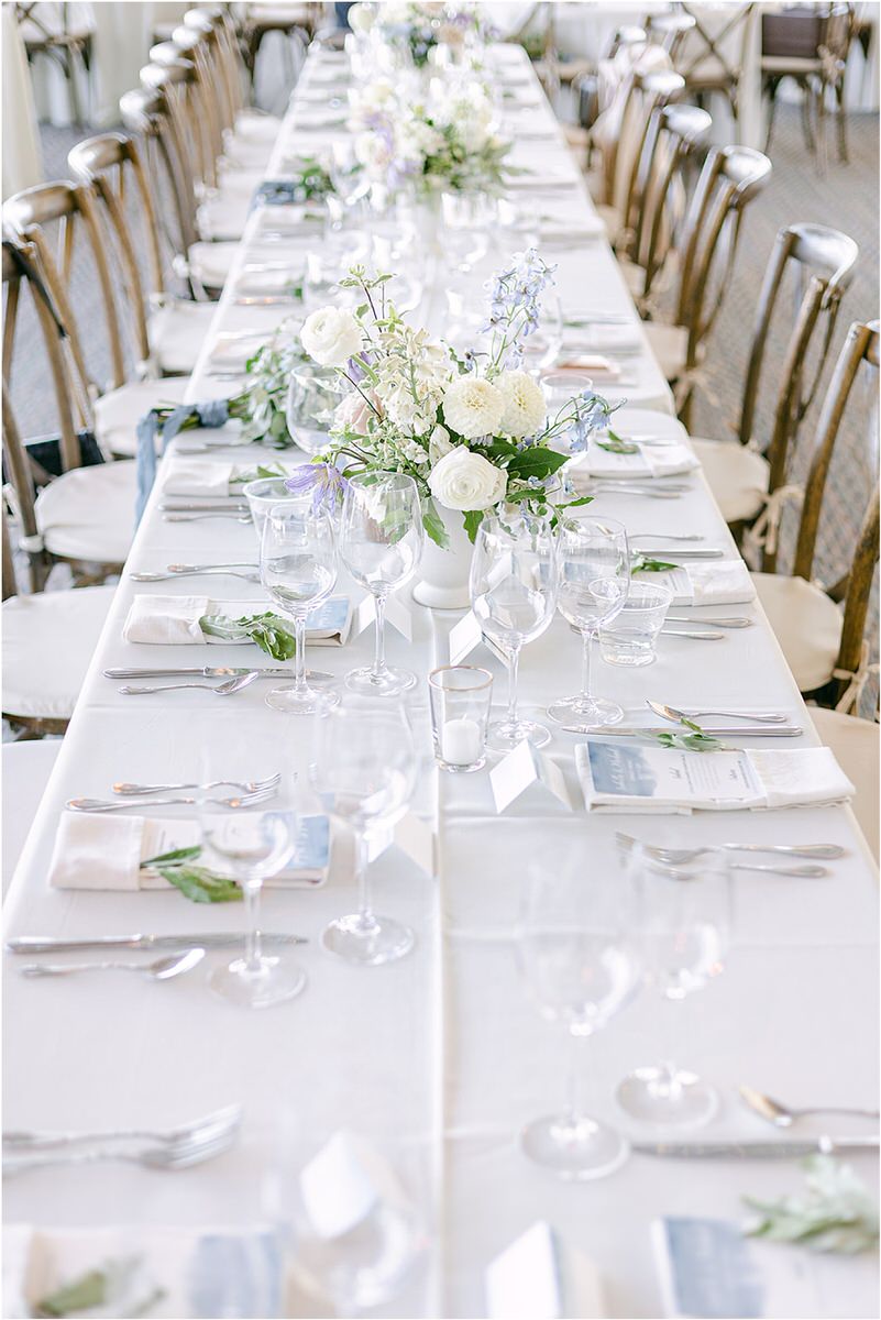 Wedding table settings for Rachel Campbell Photography