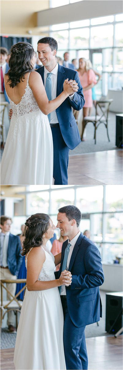 Bride and groom share a dance together for Rachel Campbell Photography