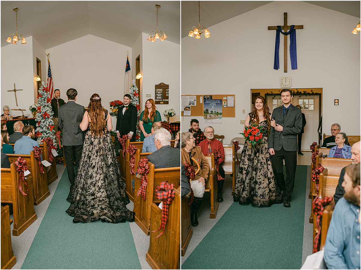 Bride walks down the aisle at The Strand Theatre