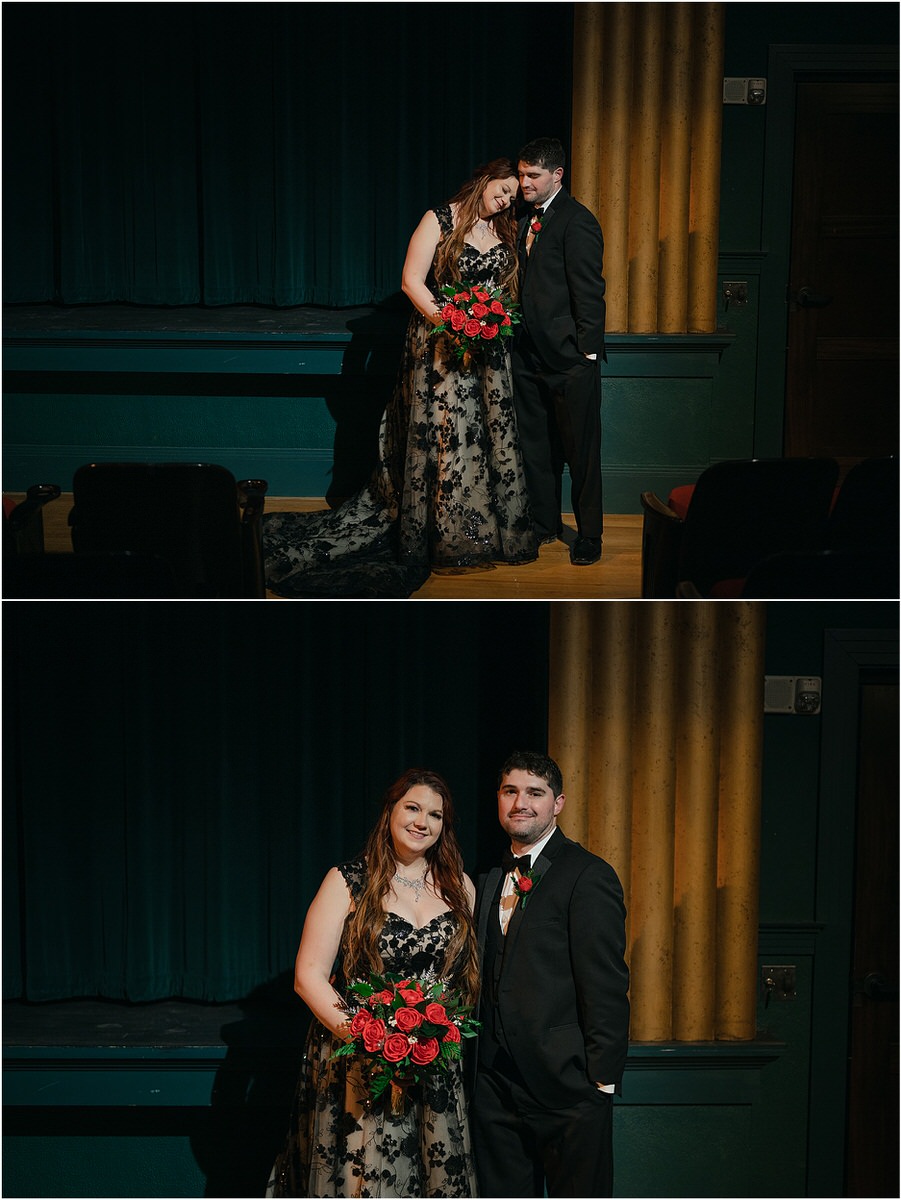 Couple hold each other close for The Strand Theatre