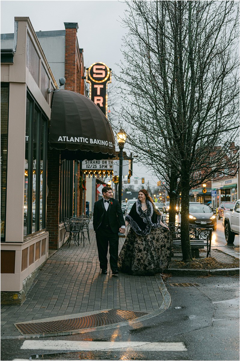 Man and woman walk together for Rachel Campbell Photography