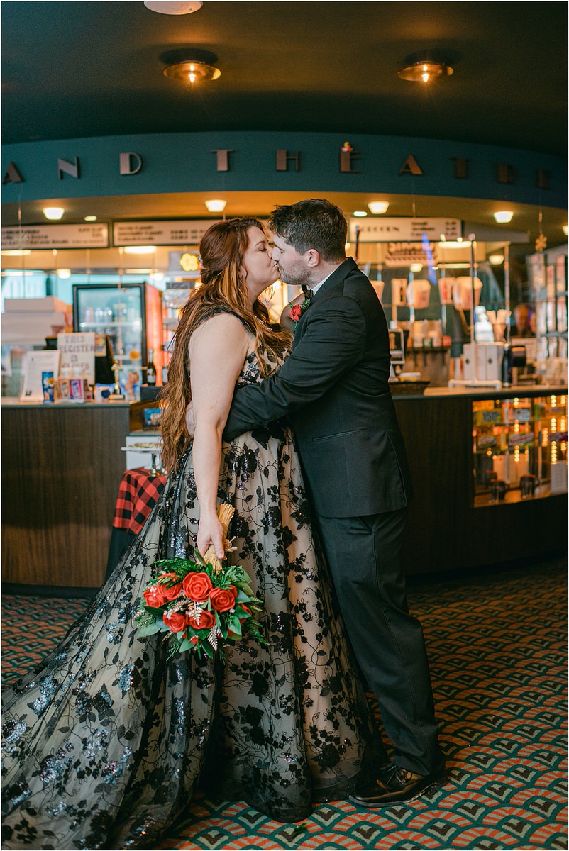 Bride and groom share a kiss for Rachel Campbell Photography