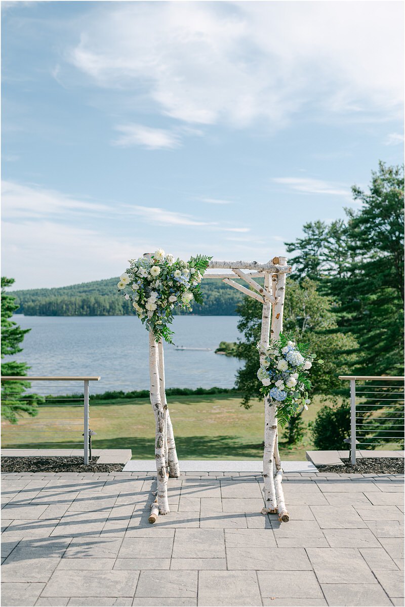 Wedding ceremony arch at Bear Mountain Inn