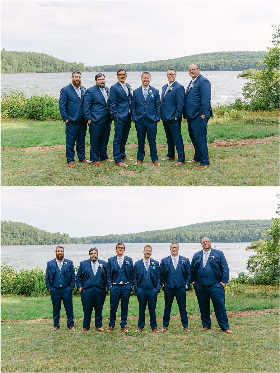 Groomsmen stand together at Bear Mountain Inn