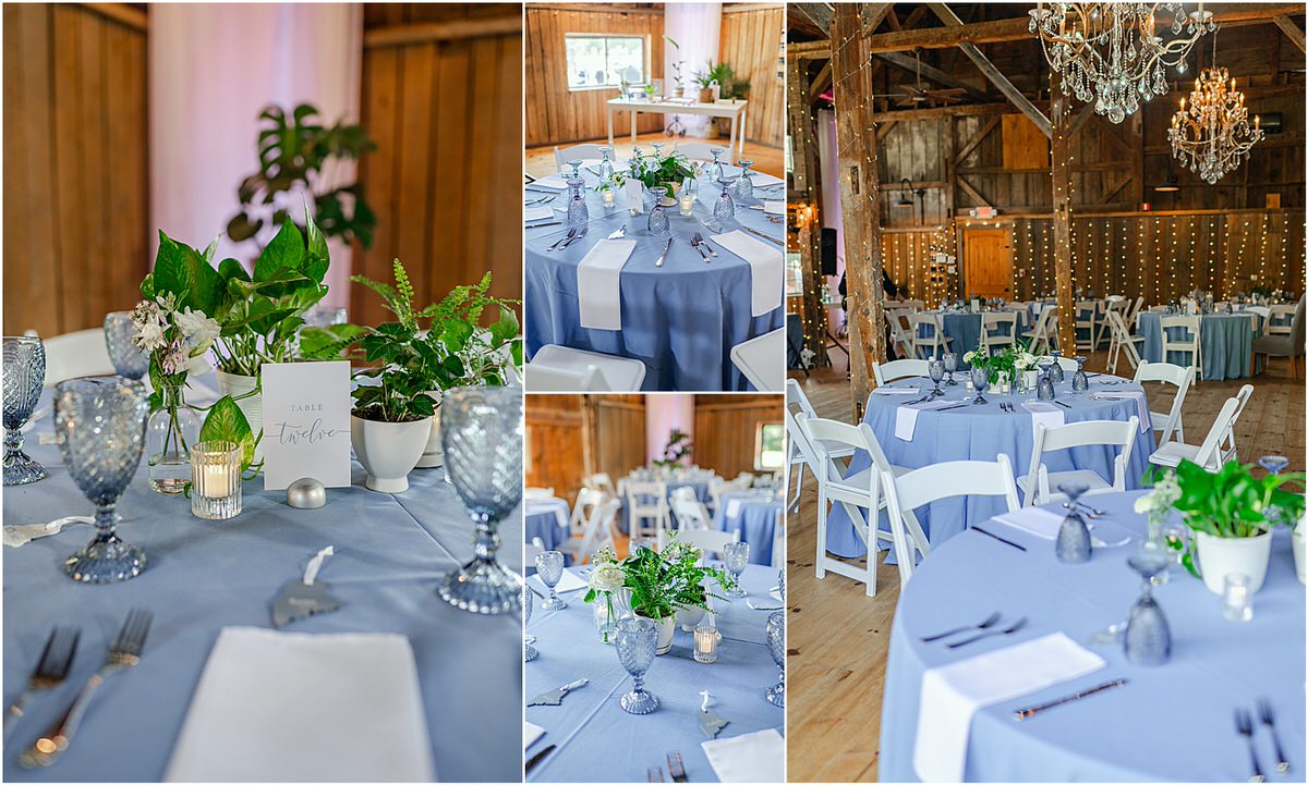 Wedding reception decoration for Rachel Campbell Photography