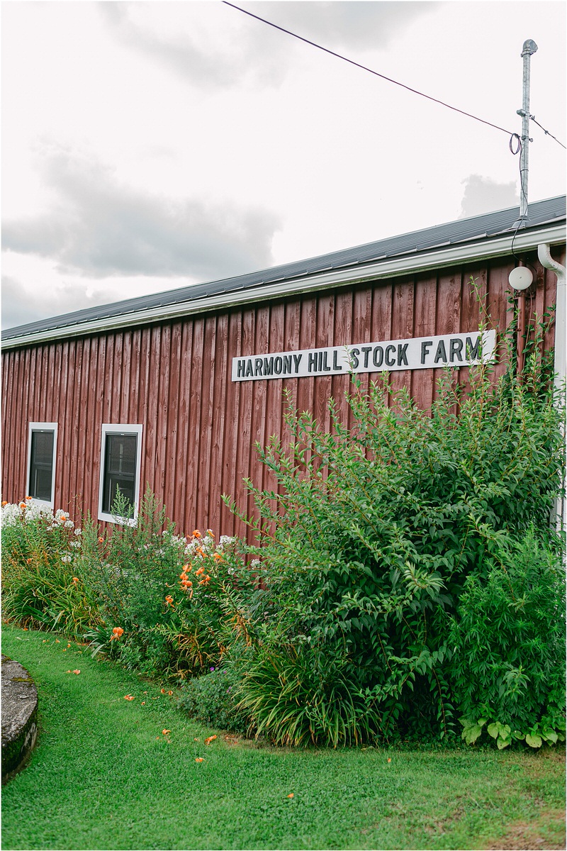 Stunning red barn at Harmony Hill Farm