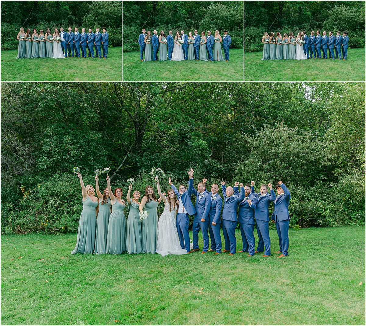 Bride and groom celebrate with family and friends at Harmony Hill Farm