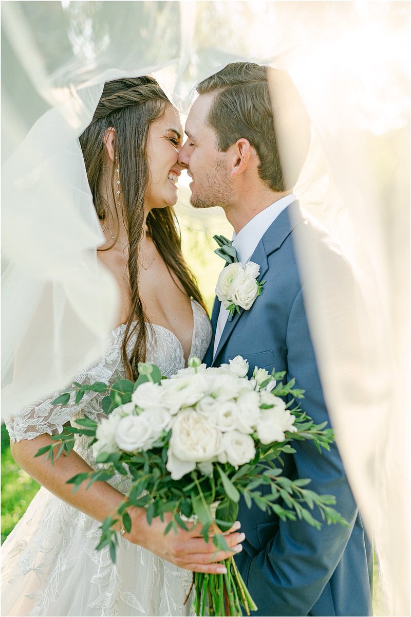Couple share a kiss for Rachel Campbell Photography