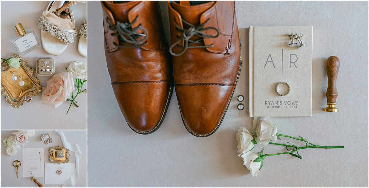 Wedding day details at The Red Barn at Outlook Farm