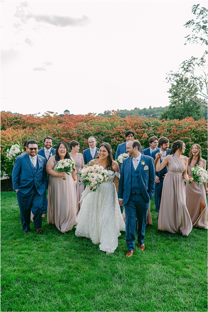 Couple walk their family and friends for Rachel Campbell Photography