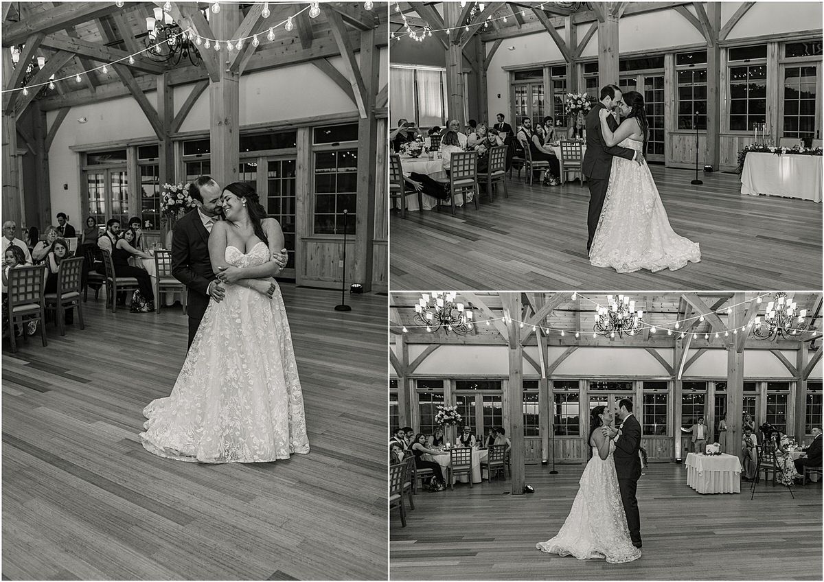 Brode and groom dance together for Rachel Campbell Photography